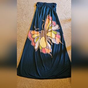 Teal Butterfly long dress (no brand)
